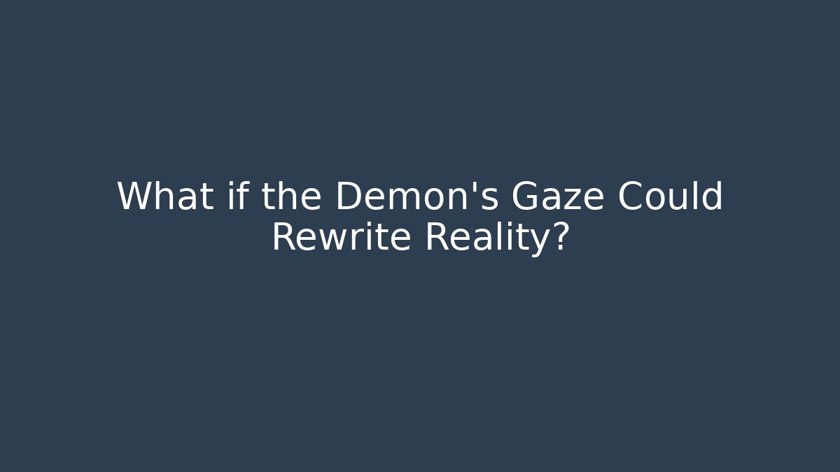 What if the Demon's Gaze Could Rewrite Reality?
