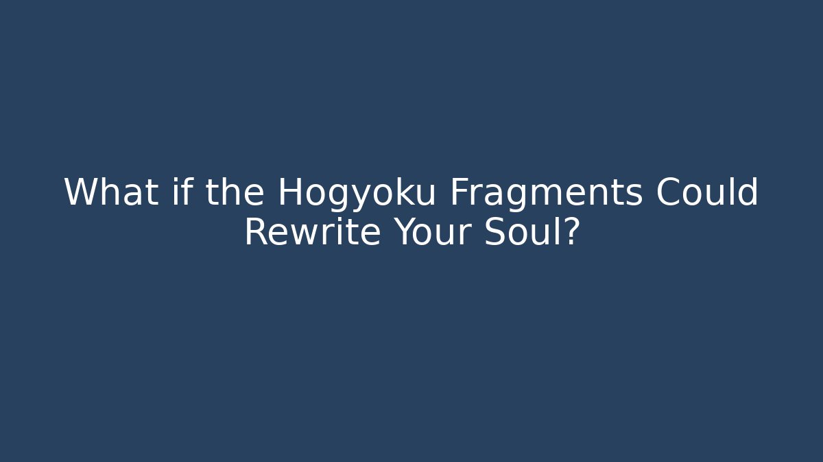 What if the Hogyoku Fragments Could Rewrite Your Soul?