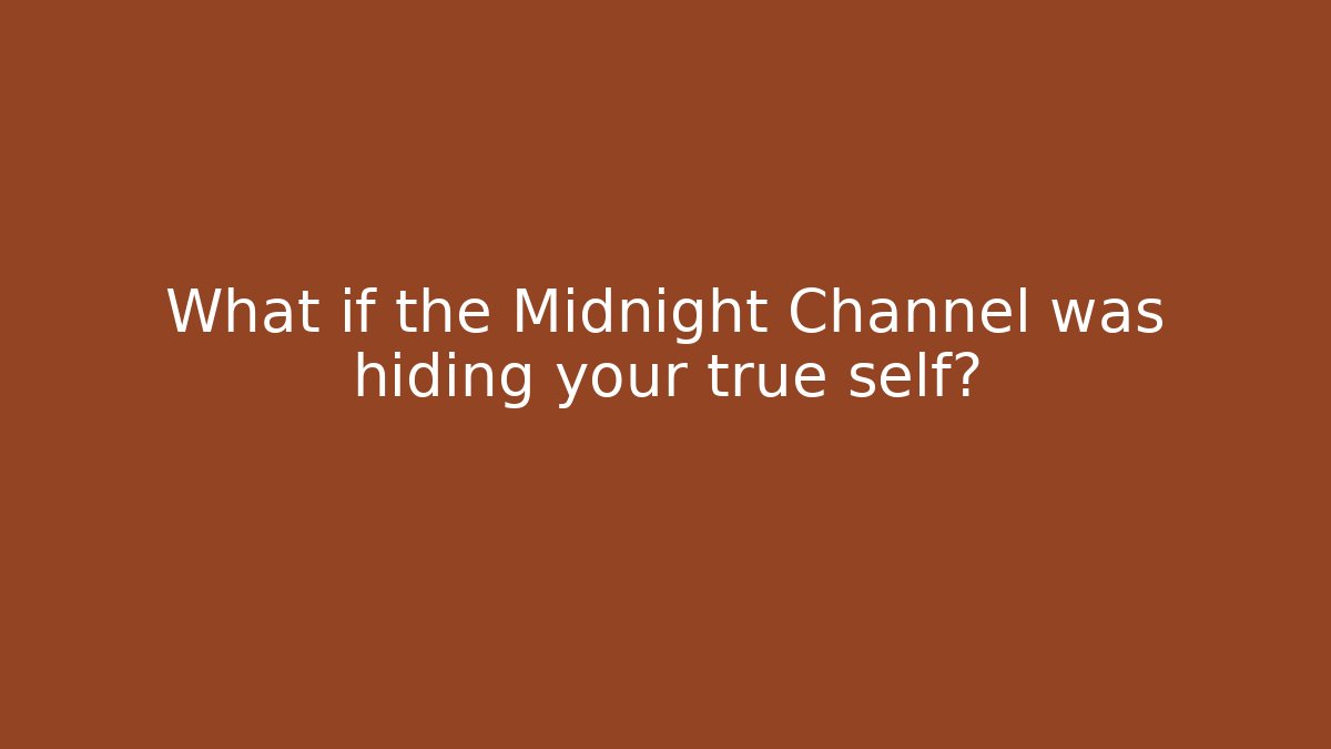 What if the Midnight Channel was hiding your true self?