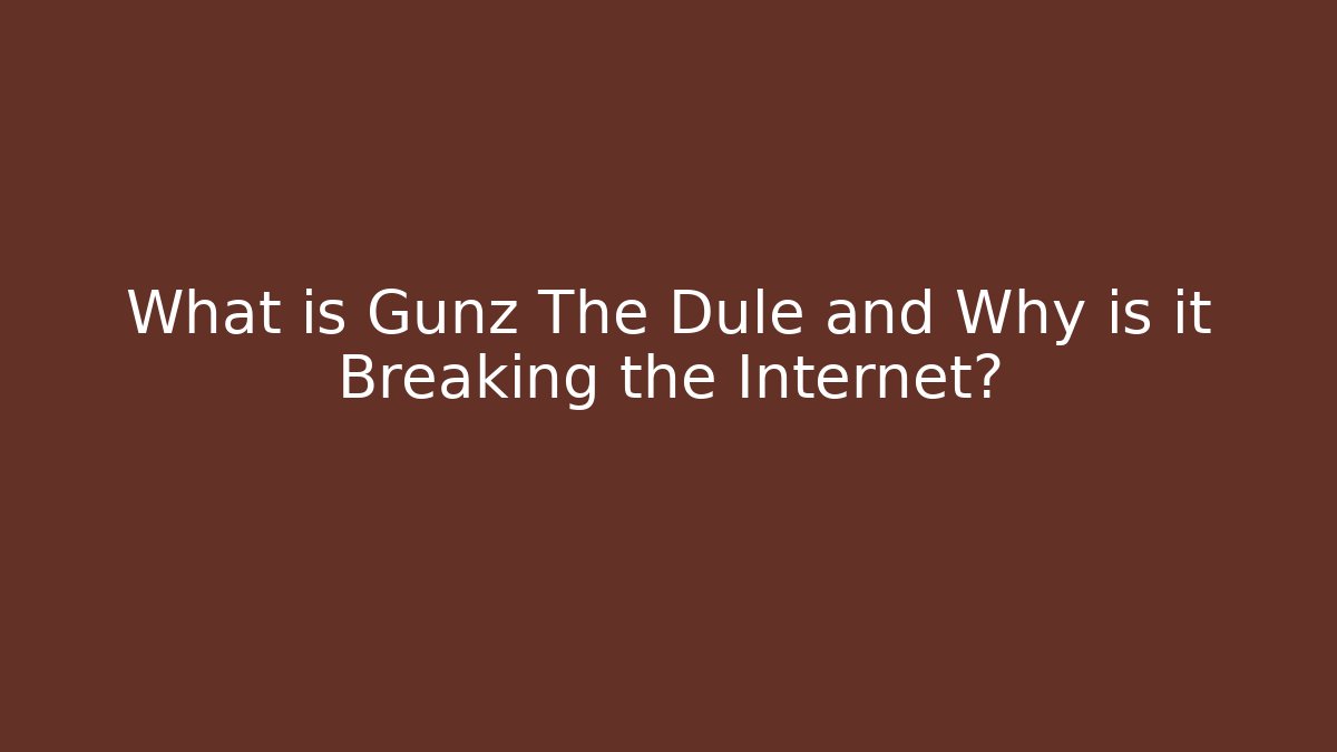 What is Gunz The Dule and Why is it Breaking the Internet?