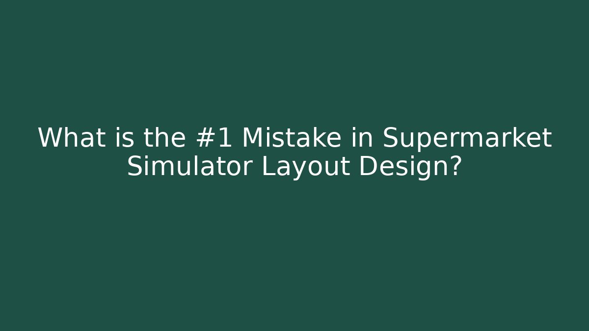 What is the #1 Mistake in Supermarket Simulator Layout Design?