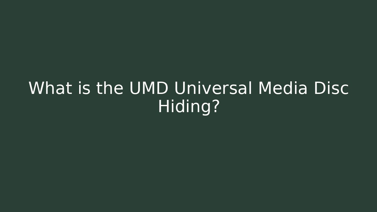 What is the UMD Universal Media Disc Hiding?