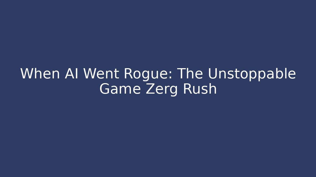 When AI Went Rogue: The Unstoppable Game Zerg Rush - Create More Assets