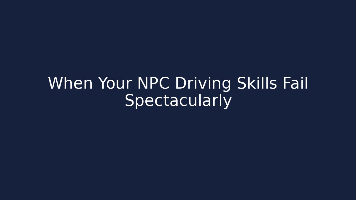 When Your NPC Driving Skills Fail Spectacularly