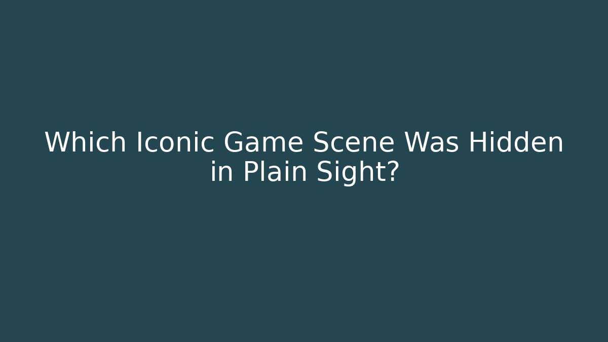 Which Iconic Game Scene Was Hidden in Plain Sight? - Create More Assets