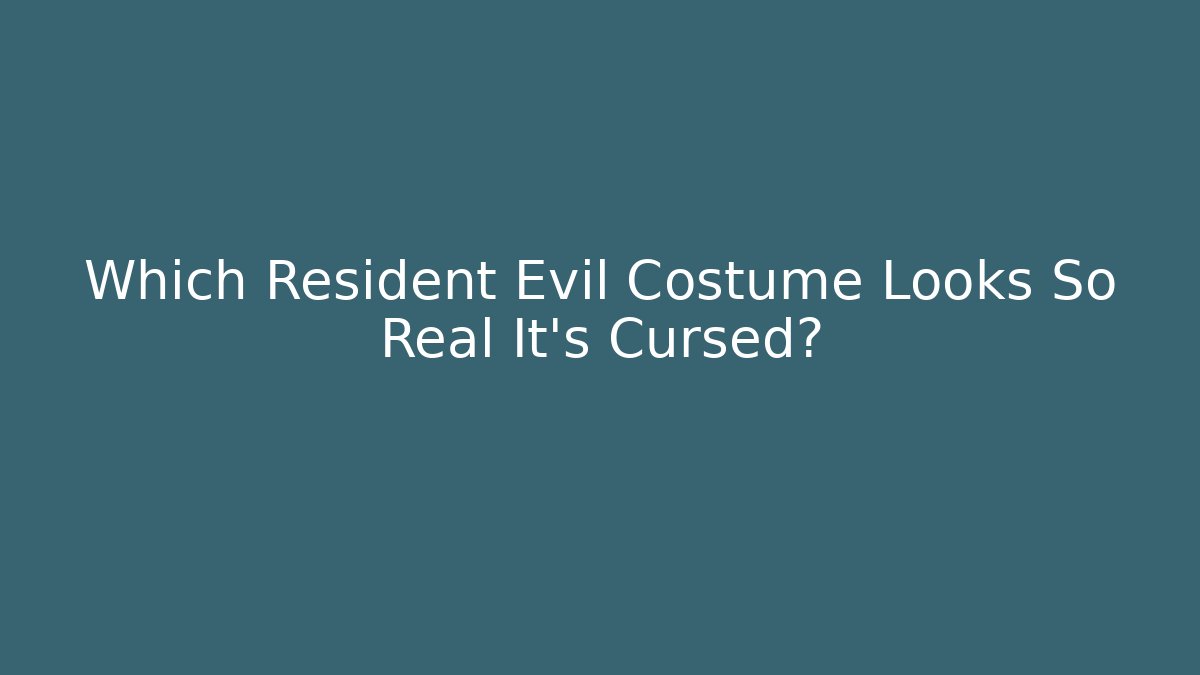 Which Resident Evil Costume Looks So Real It's Cursed? - Create More Assets