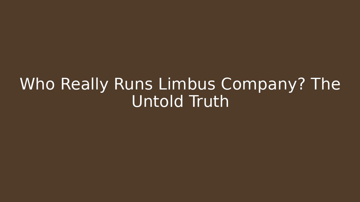 Who Really Runs Limbus Company? The Untold Truth