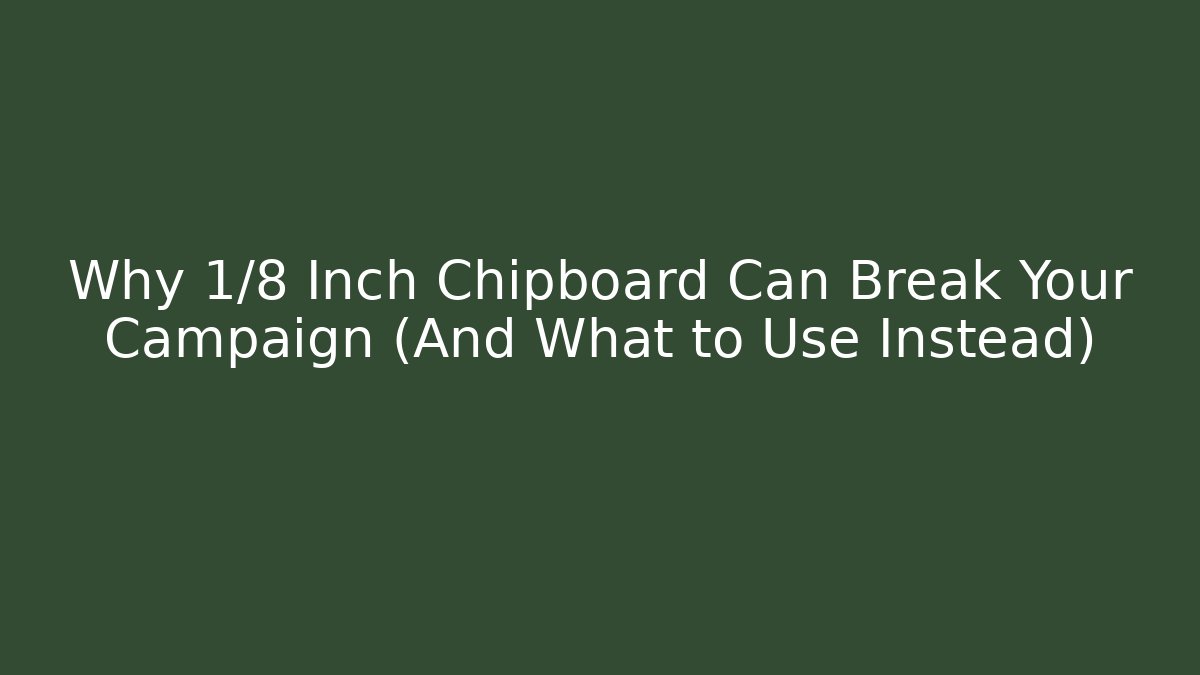 Why 1/8 Inch Chipboard Can Break Your Campaign (And What to Use Instead)
