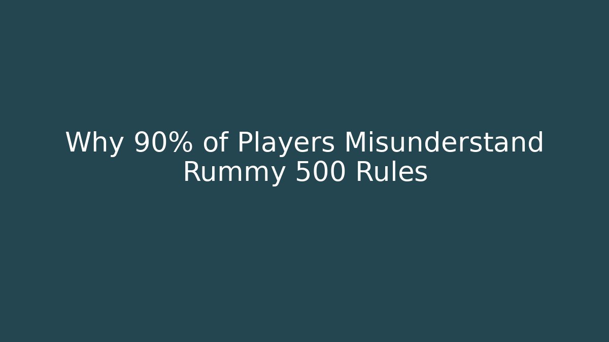 Why 90% of Players Misunderstand Rummy 500 Rules
