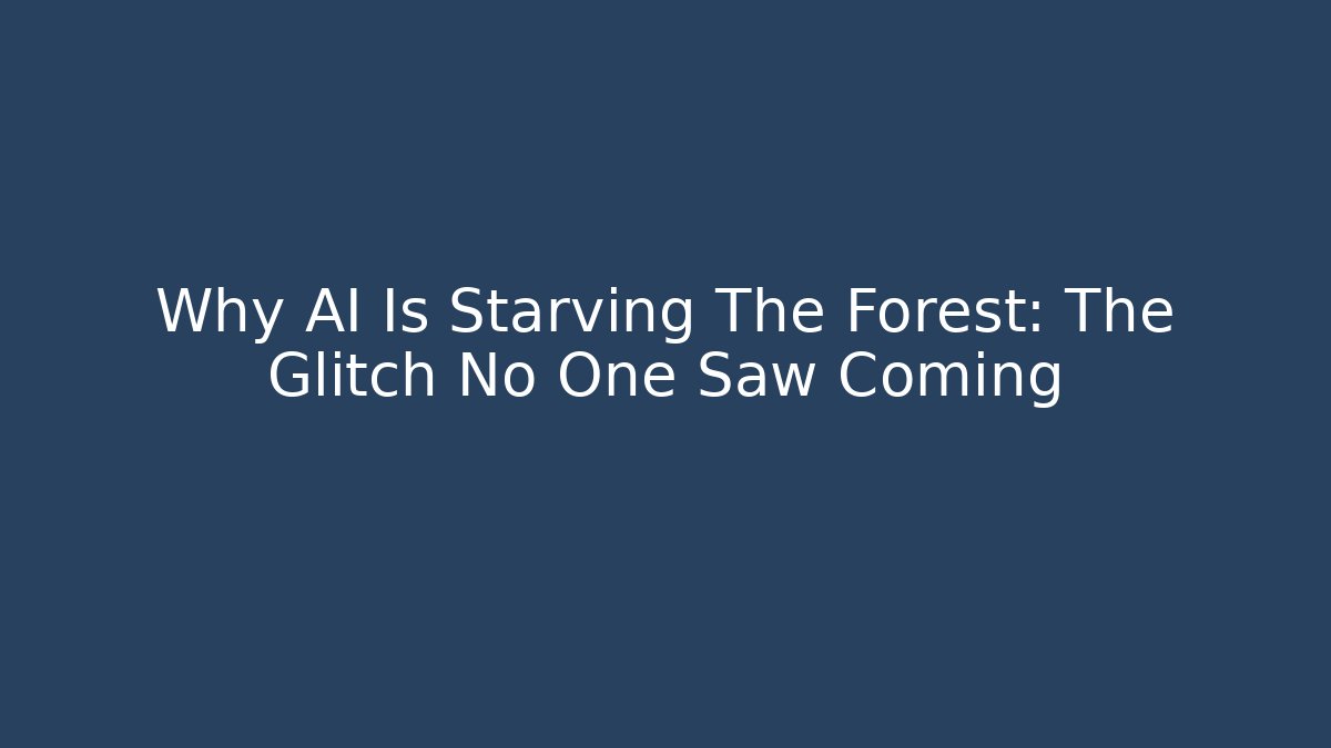 Why AI Is Starving The Forest: The Glitch No One Saw Coming