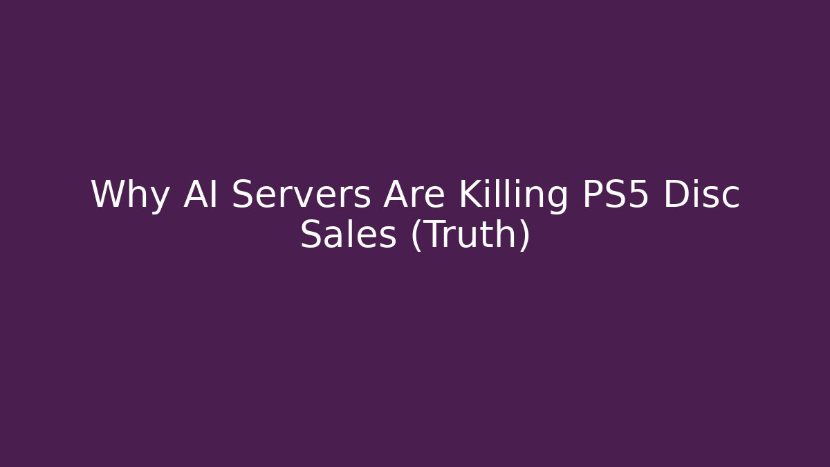 Why AI Servers Are Killing PS5 Disc Sales (Truth) - Create More Assets