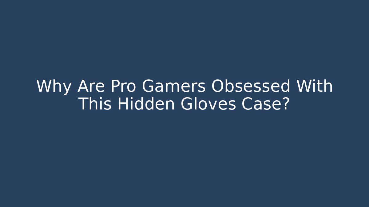 Why Are Pro Gamers Obsessed With This Hidden Gloves Case?
