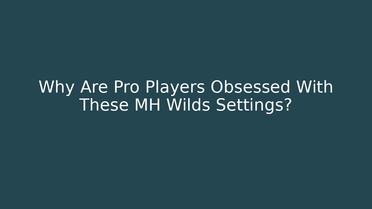 Why Are Pro Players Obsessed With These MH Wilds Settings?