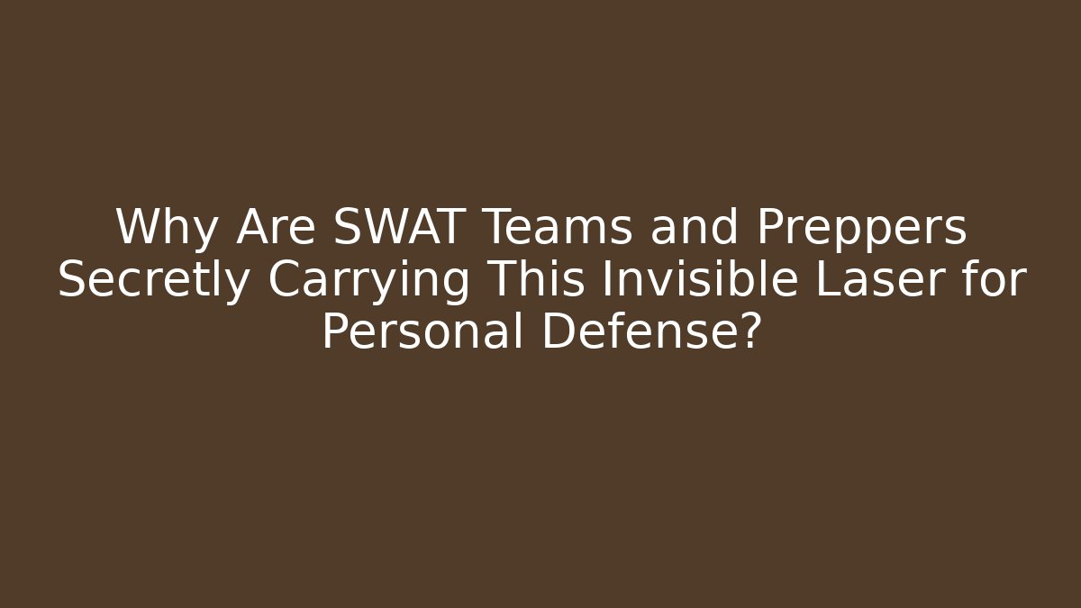 Why Are SWAT Teams and Preppers Secretly Carrying This Invisible Laser for Personal Defense?