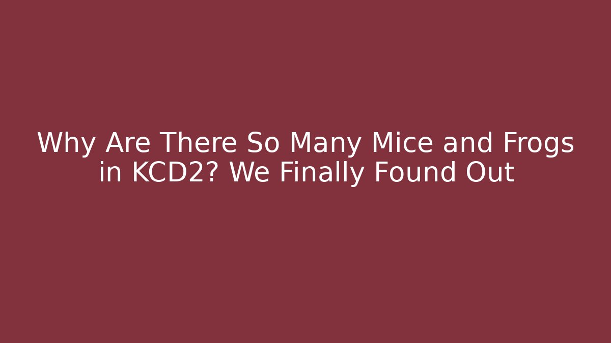 Why Are There So Many Mice and Frogs in KCD2? We Finally Found Out