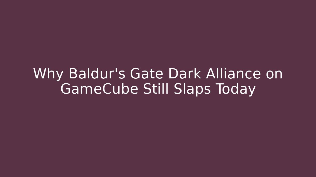 Why Baldur's Gate Dark Alliance on GameCube Still Slaps Today