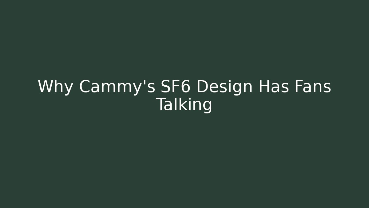 Why Cammy's SF6 Design Has Fans Talking