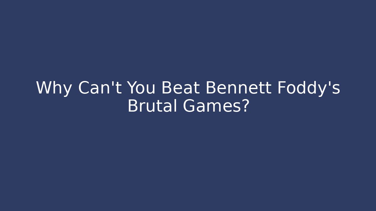 Why Can't You Beat Bennett Foddy's Brutal Games? - Create More Assets