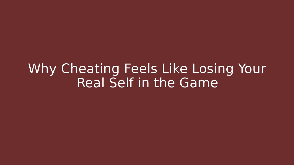 Why Cheating Feels Like Losing Your Real Self in the Game