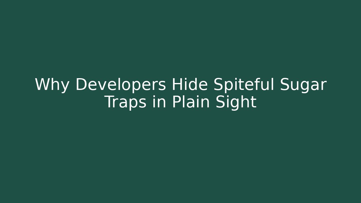Why Developers Hide Spiteful Sugar Traps in Plain Sight