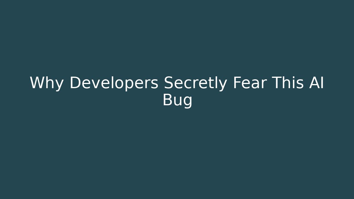 Why Developers Secretly Fear This AI Bug - Create More Assets