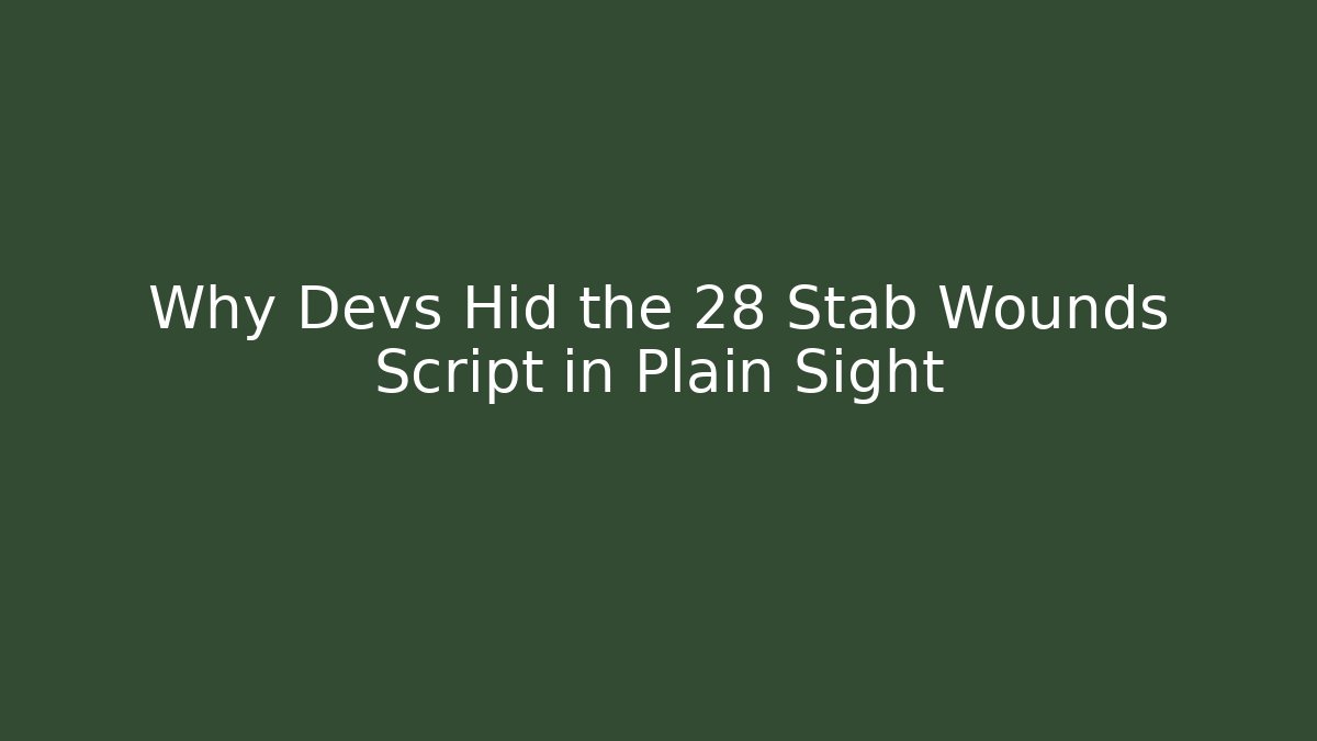 Why Devs Hid the 28 Stab Wounds Script in Plain Sight - Create More Assets
