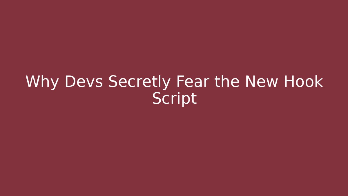 Why Devs Secretly Fear the New Hook Script