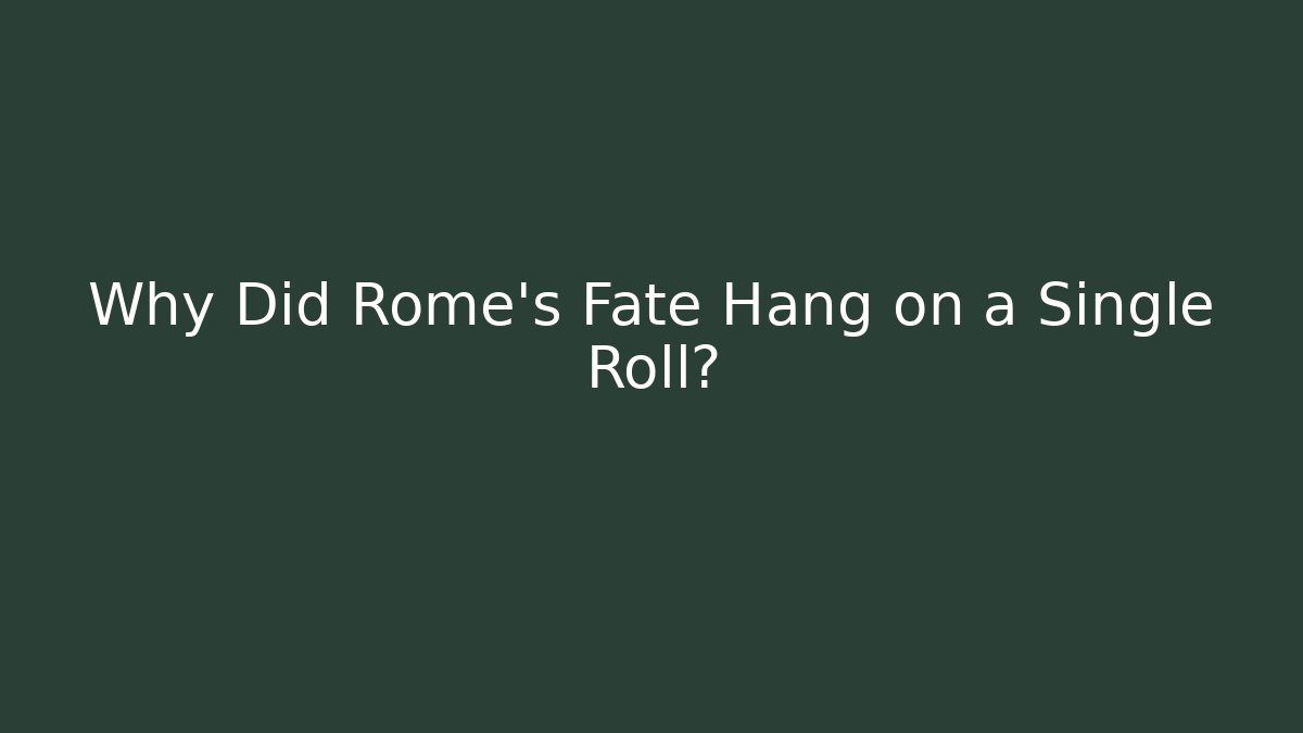 Why Did Rome's Fate Hang on a Single Roll?