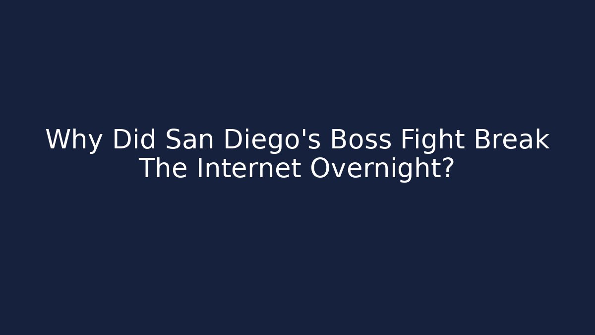 Why Did San Diego's Boss Fight Break The Internet Overnight?