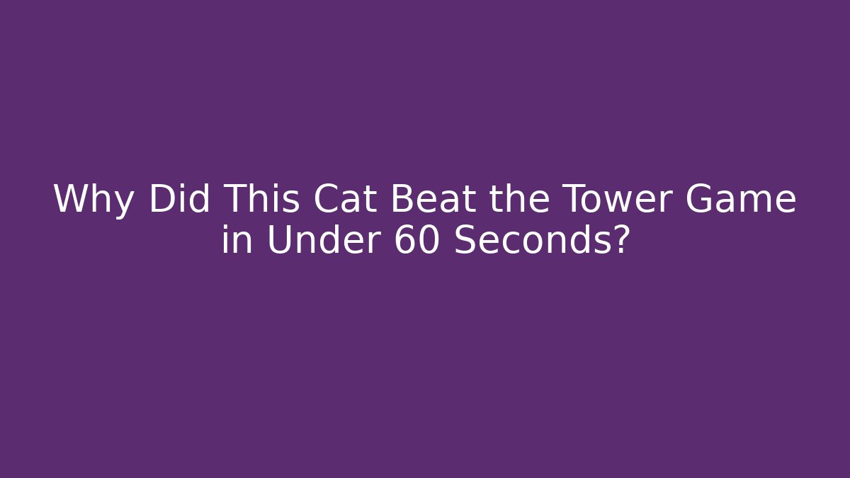 Why Did This Cat Beat the Tower Game in Under 60 Seconds?