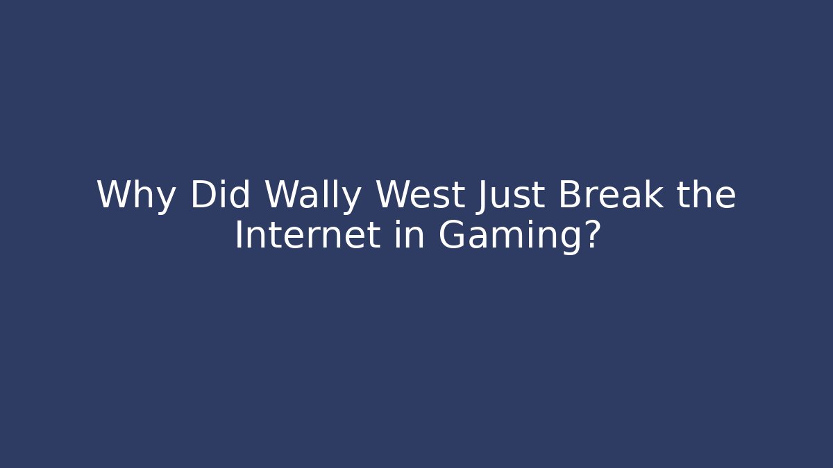 Why Did Wally West Just Break the Internet in Gaming?