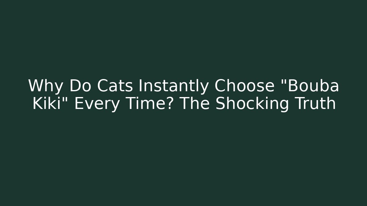 Why Do Cats Instantly Choose "Bouba Kiki" Every Time? The Shocking Truth - Create More Assets