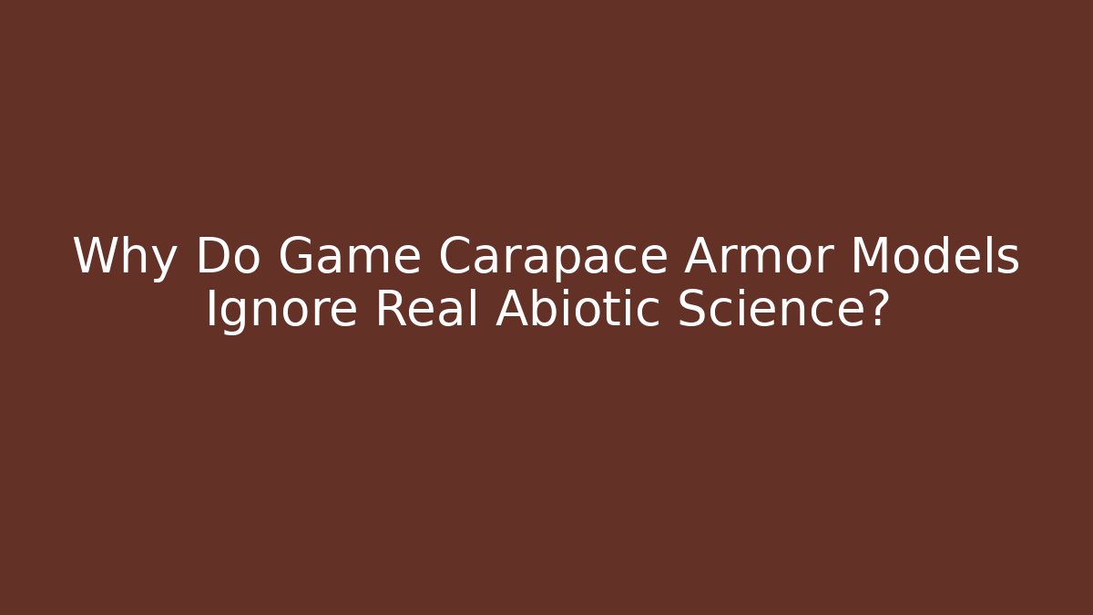 Why Do Game Carapace Armor Models Ignore Real Abiotic Science?