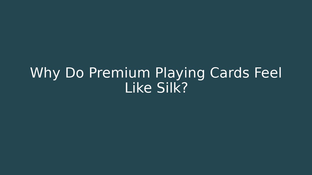 Why Do Premium Playing Cards Feel Like Silk?