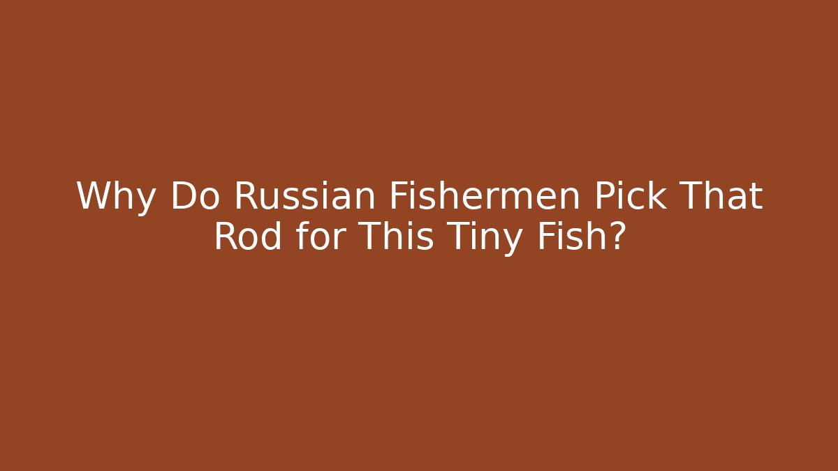 Why Do Russian Fishermen Pick That Rod for This Tiny Fish?
