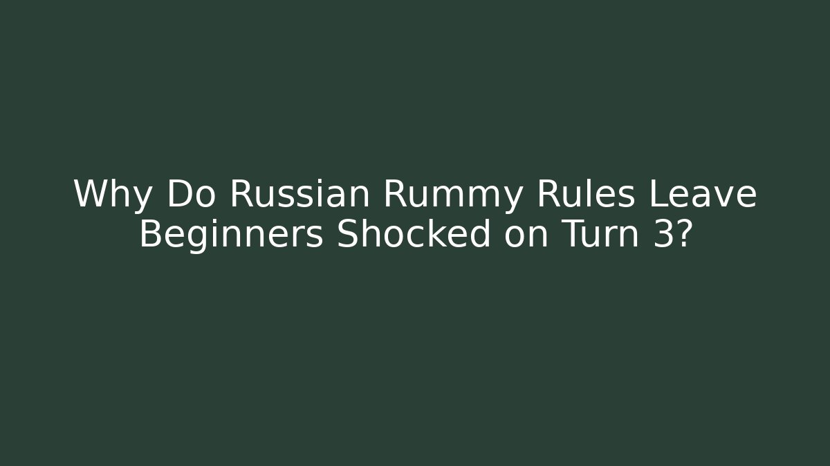 Why Do Russian Rummy Rules Leave Beginners Shocked on Turn 3?