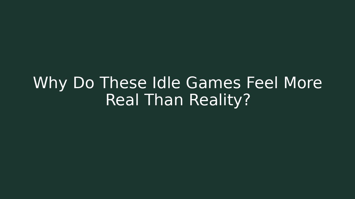 Why Do These Idle Games Feel More Real Than Reality?