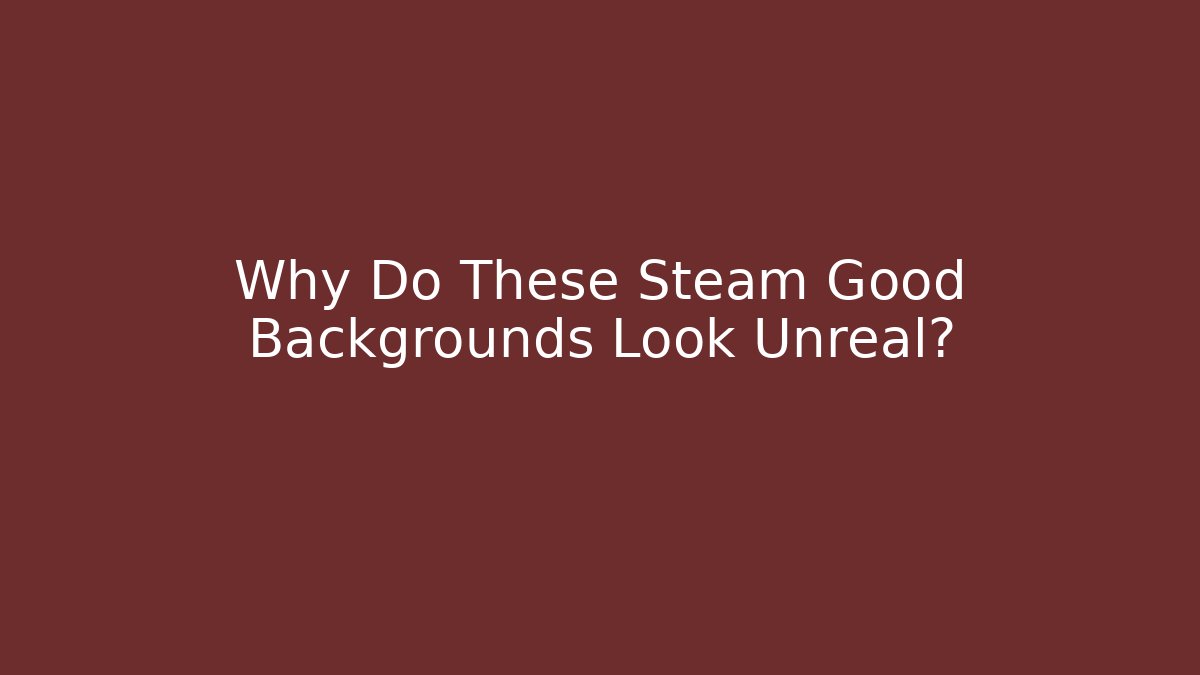 Why Do These Steam Good Backgrounds Look Unreal?
