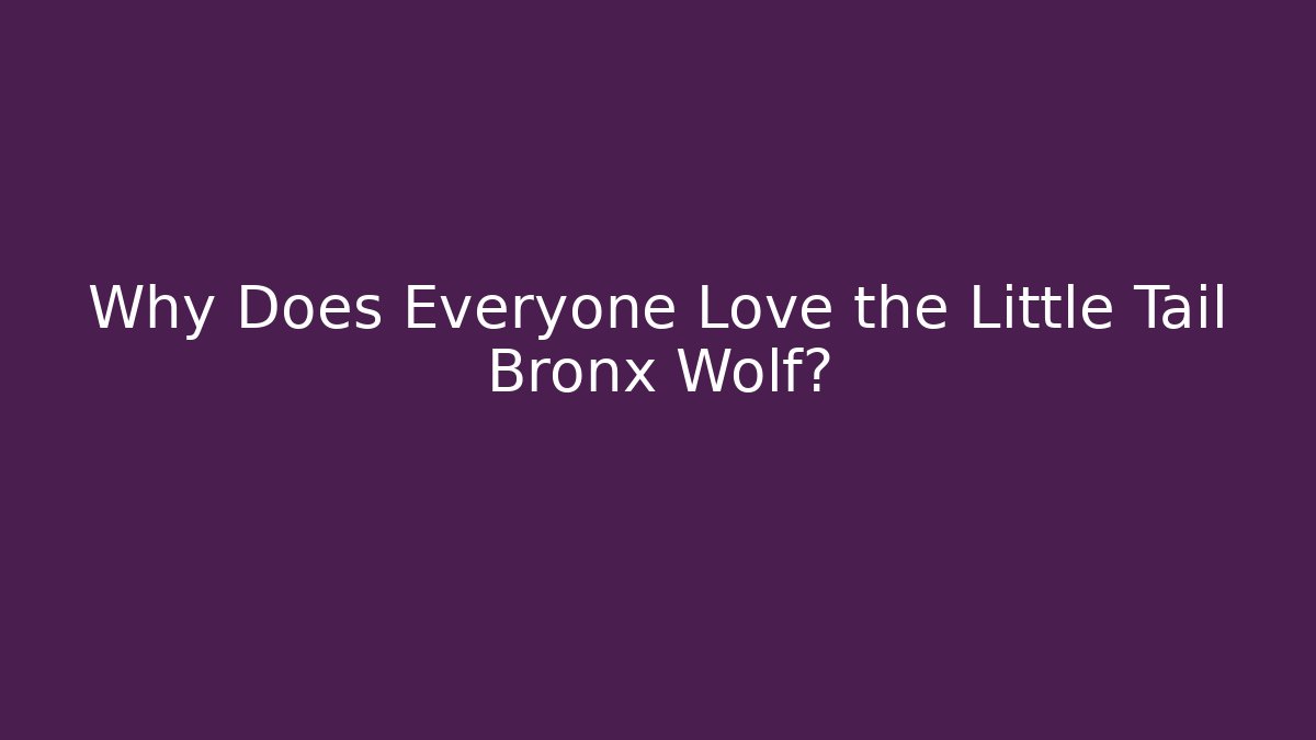 Why Does Everyone Love the Little Tail Bronx Wolf? - Create More Assets