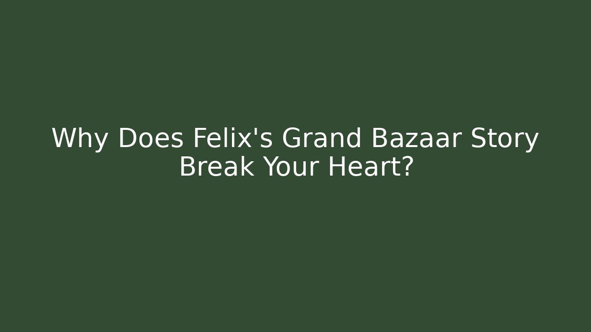 Why Does Felix's Grand Bazaar Story Break Your Heart?