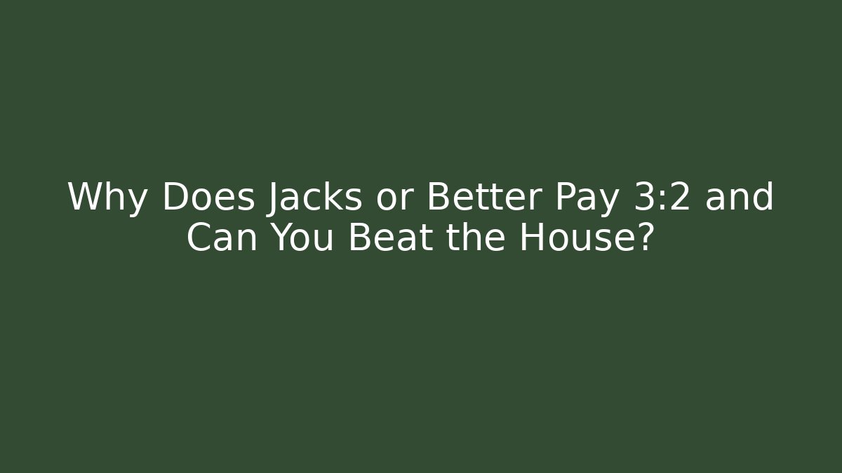 Why Does Jacks or Better Pay 3:2 and Can You Beat the House?