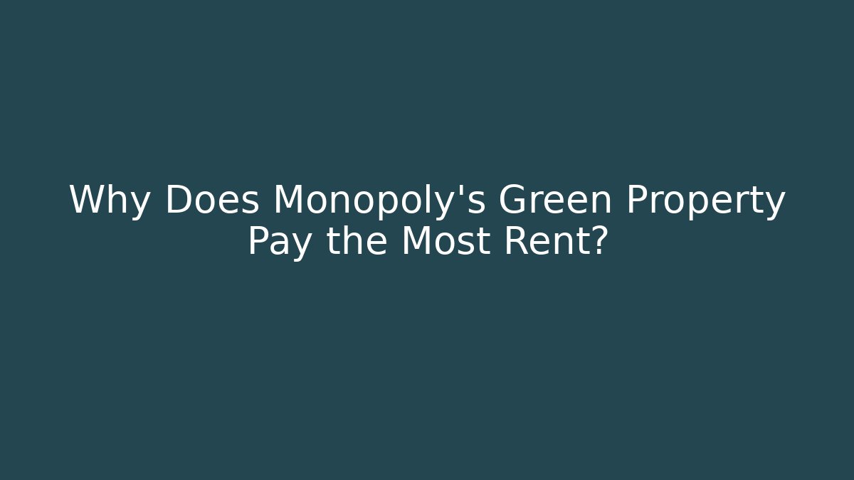 Why Does Monopoly's Green Property Pay the Most Rent?
