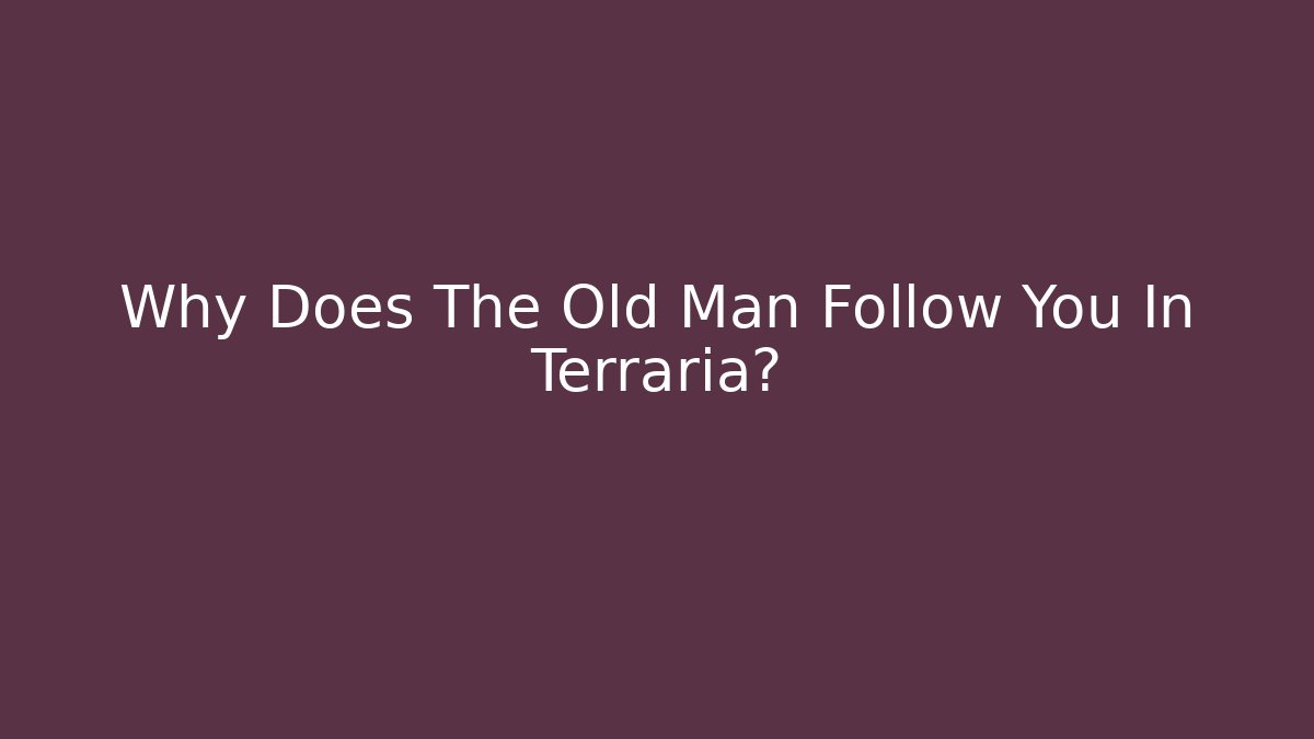 Why Does The Old Man Follow You In Terraria?