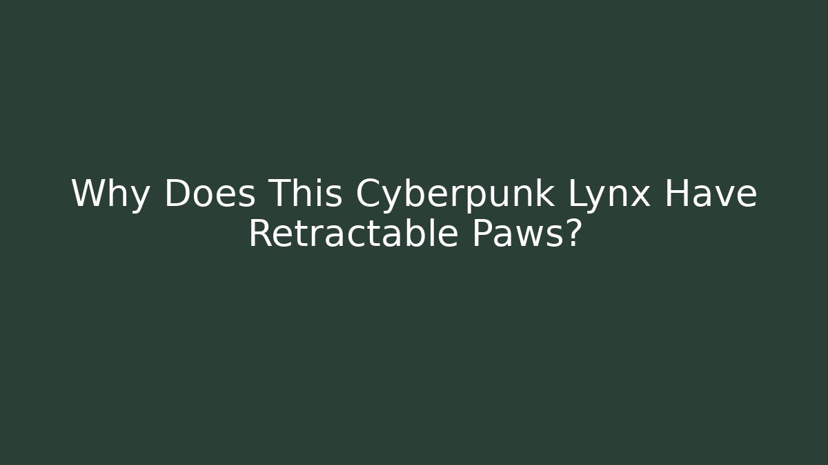 Why Does This Cyberpunk Lynx Have Retractable Paws? - Create More Assets