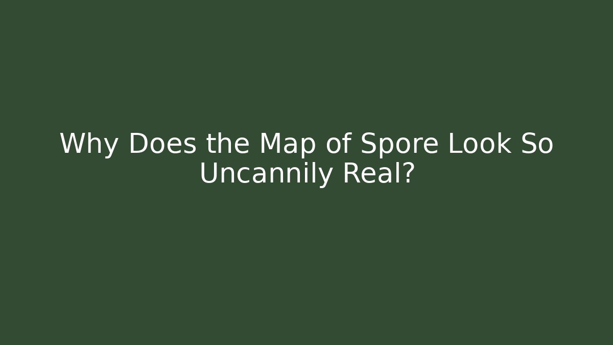 Why Does the Map of Spore Look So Uncannily Real?