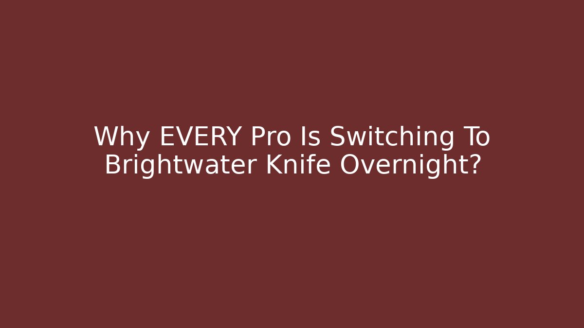 Why EVERY Pro Is Switching To Brightwater Knife Overnight? - Create More Assets