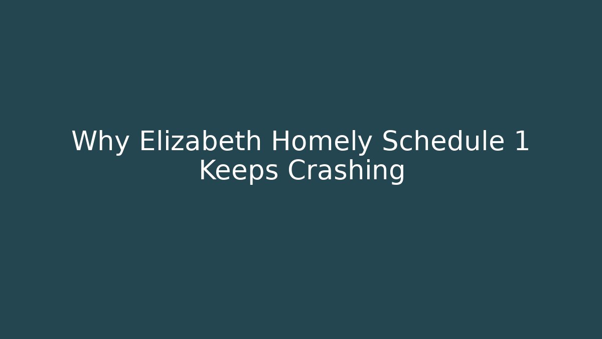 Why Elizabeth Homely Schedule 1 Keeps Crashing - Create More Assets