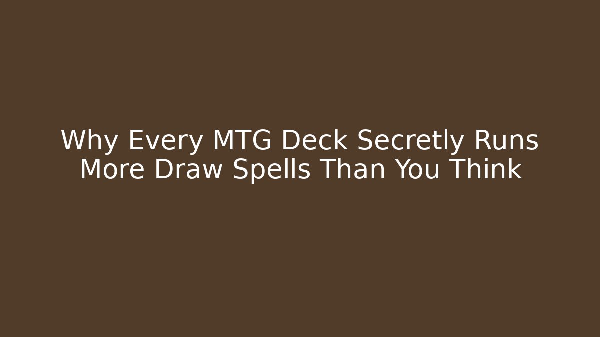 Why Every MTG Deck Secretly Runs More Draw Spells Than You Think