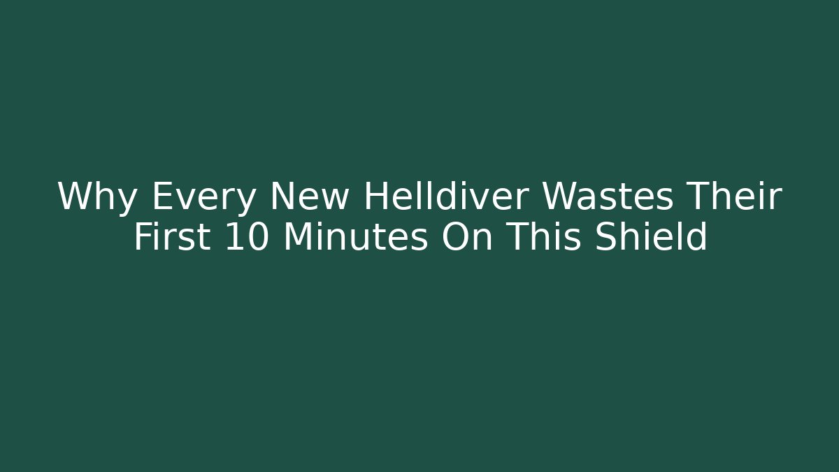 Why Every New Helldiver Wastes Their First 10 Minutes On This Shield