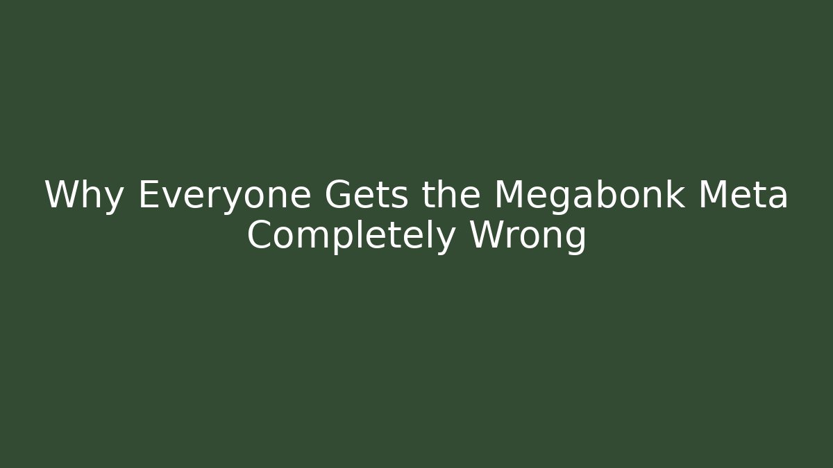 Why Everyone Gets the Megabonk Meta Completely Wrong